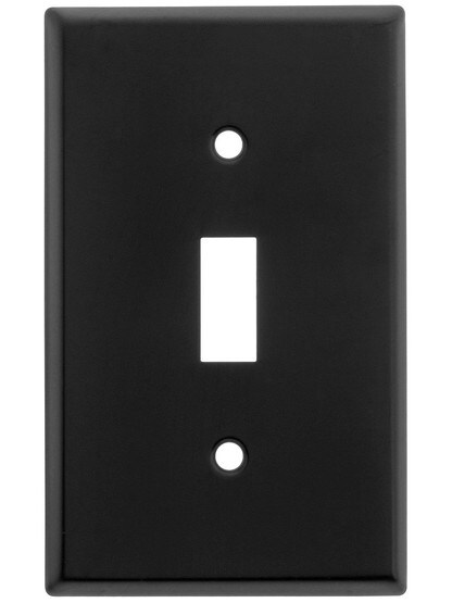 Classic Single Toggle Switch Plate In Matte Black.